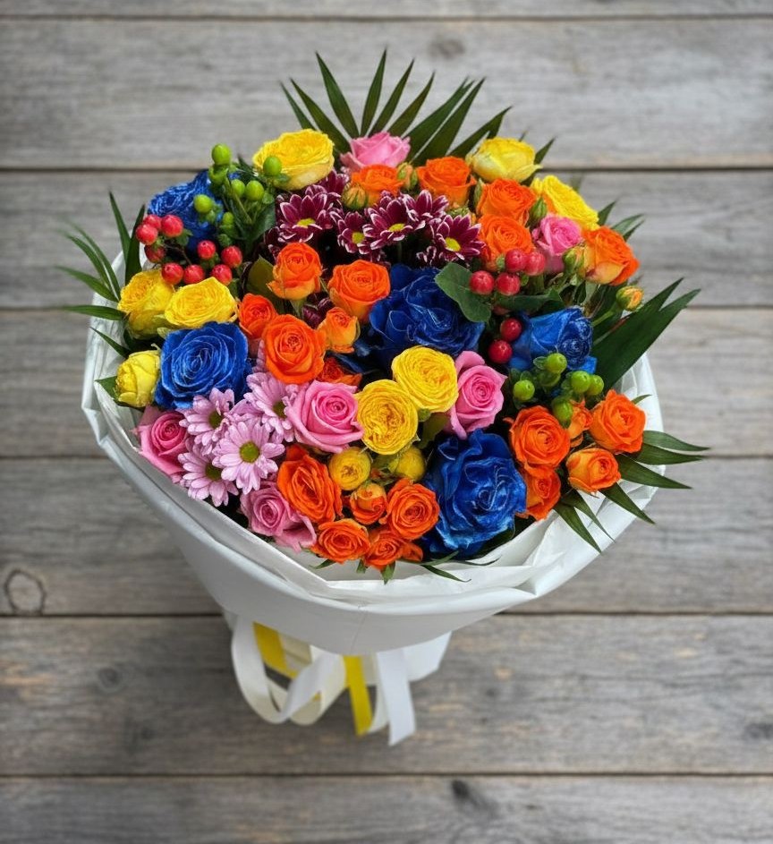 Букет цветов из: Розы и Хризантемы в Архангельске