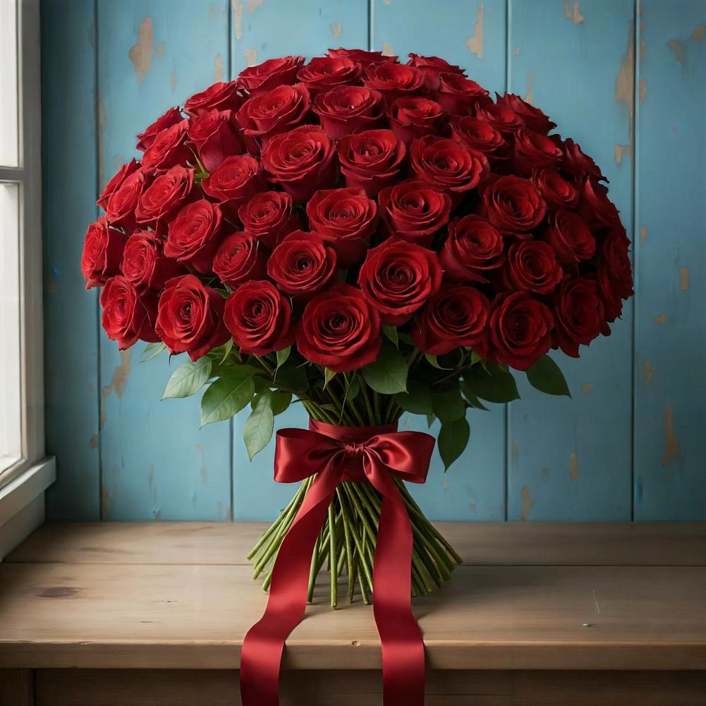 Букет Красные розы Блэк Меджик в Архангельске