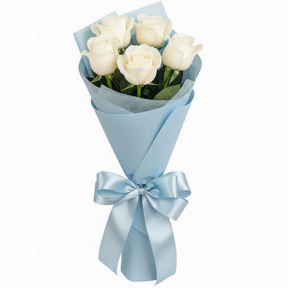 Букет 5 Белых роз Проуд в Архангельске