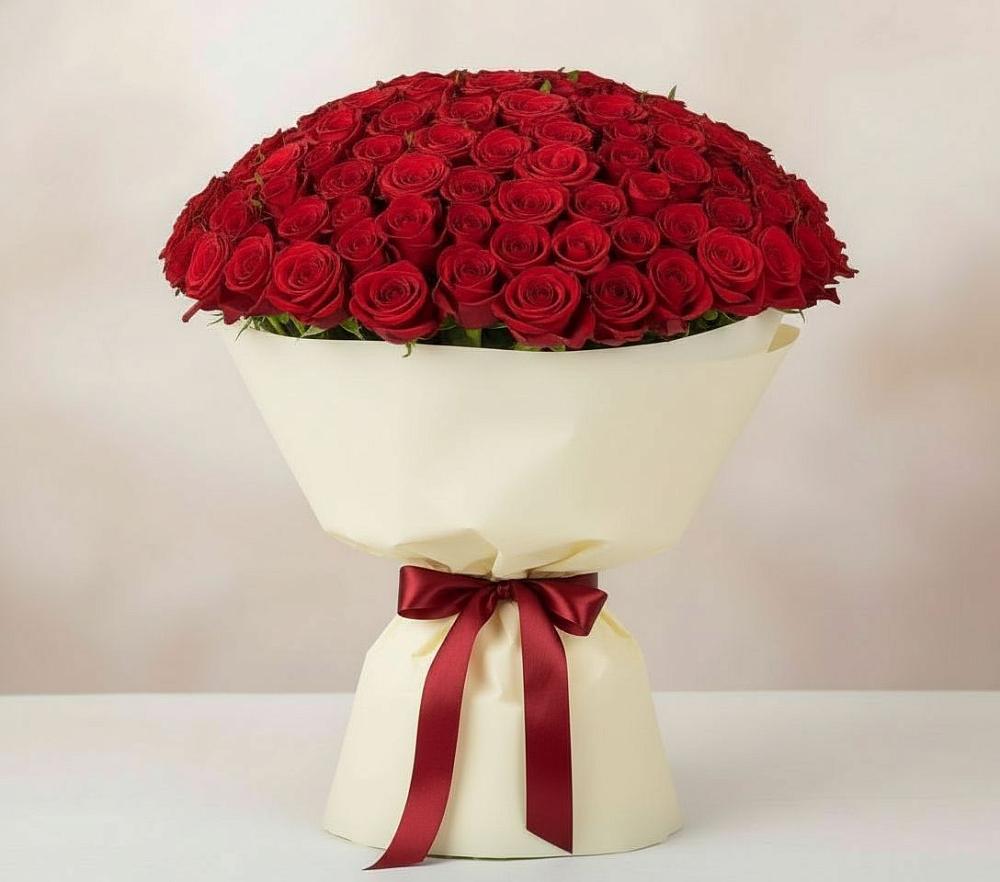 Букет 101 Красная роза Милано в Архангельске