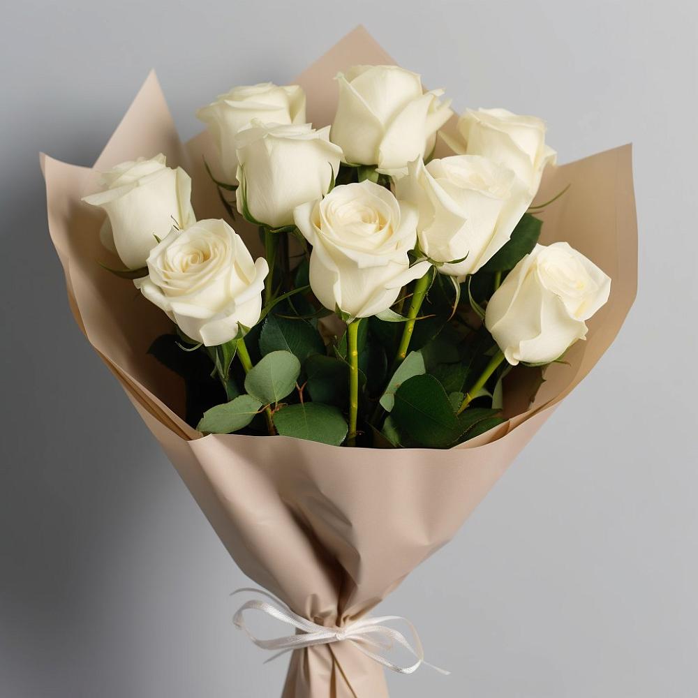 Букет 9 Белых роз Эдлесс Лав в Архангельске