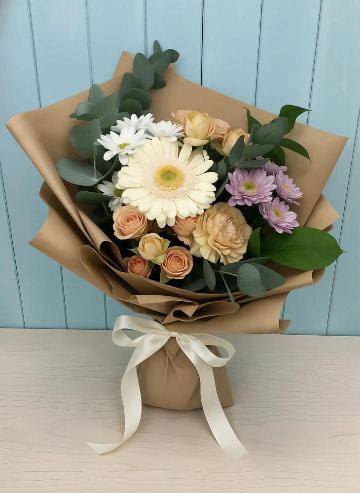 Букет цветов из: Герберы и Хризантемы в Архангельске