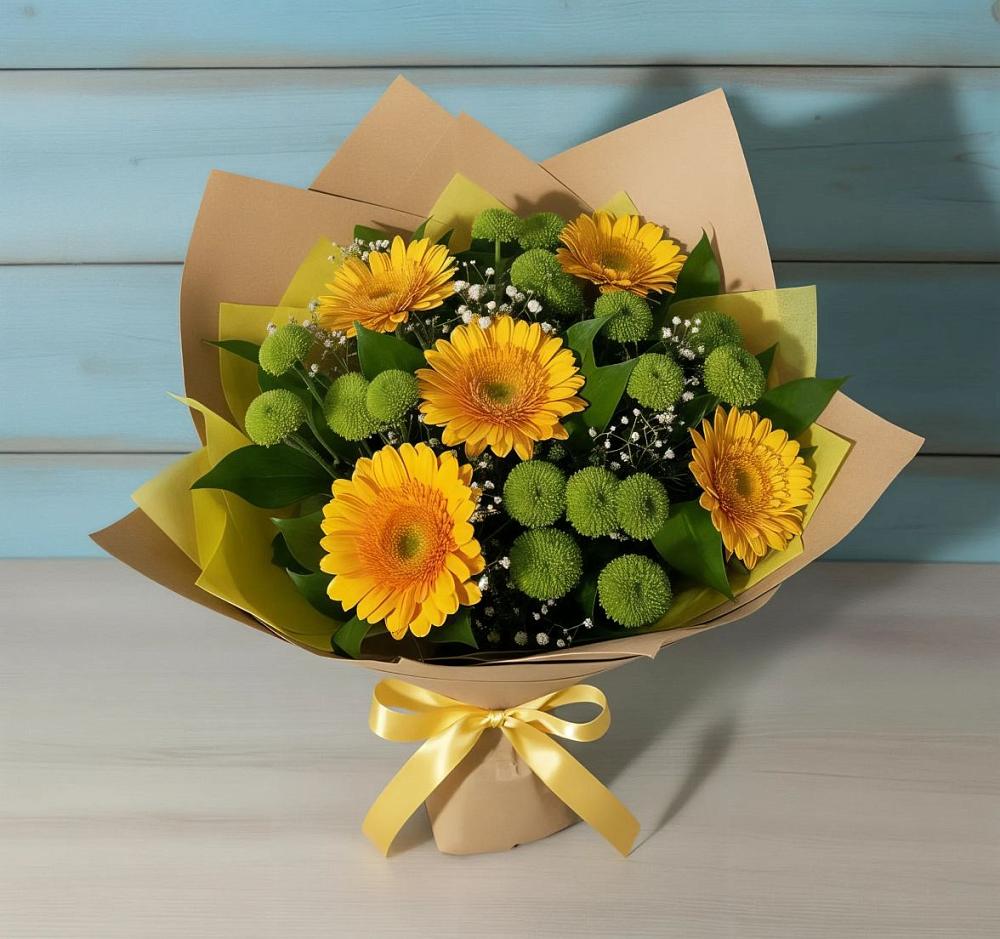 Букет цветов из: Герберы и Хризантемы в Архангельске