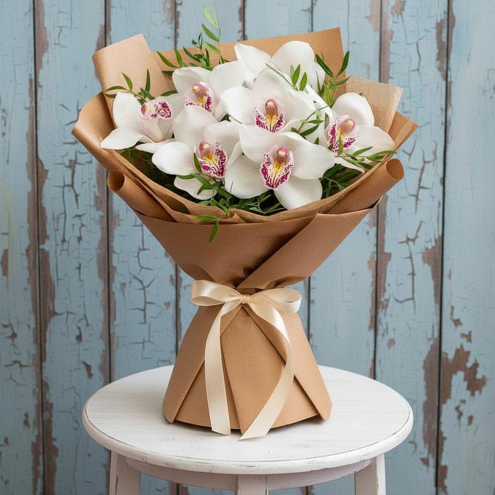 Букет цветов из: Орхидеи и Розы в Архангельске