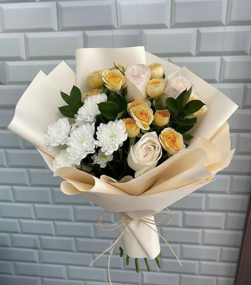 Букет цветов из: Розы и Хризантемы в Архангельске