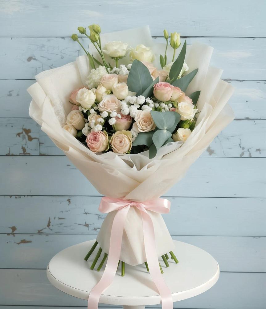 Букет цветов из: Розы и Лизиантусы в Архангельске