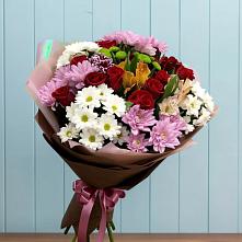 Букет цветов из:  Розы, Хризантемы и Альстромерии в Архангельске