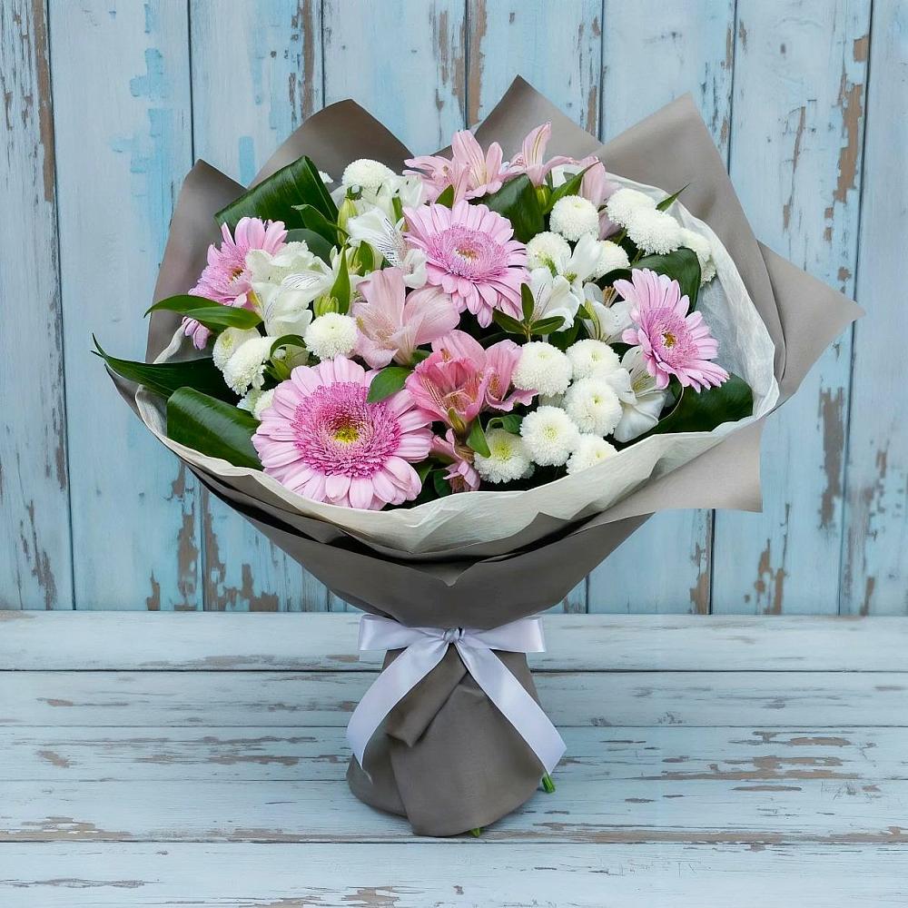 Букет цветов из: Герберы, Альстромерии и Хризантемы в Архангельске
