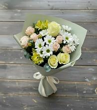 Букет цветов из:  Альстромерии, Розы и Хризантемы в Архангельске