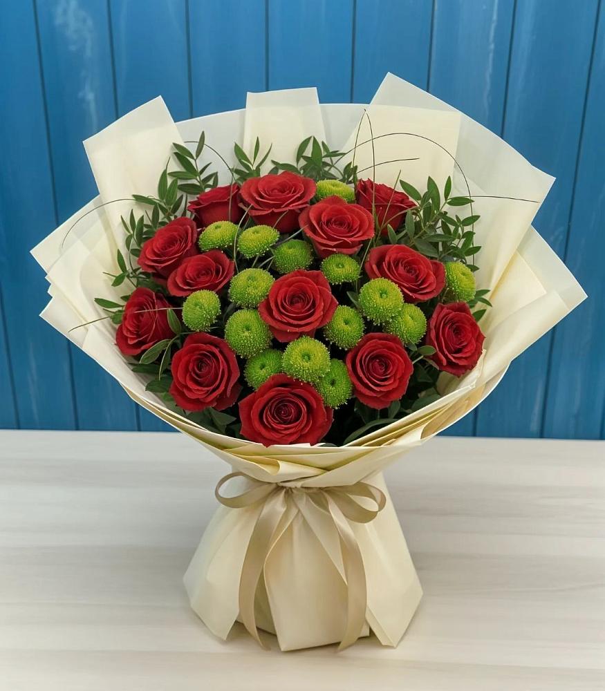 Букет цветов из: Розы и Хризантемы в Архангельске