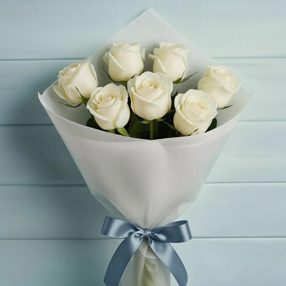 Букет 7 Белых роз Эдлесс Лав в Архангельске